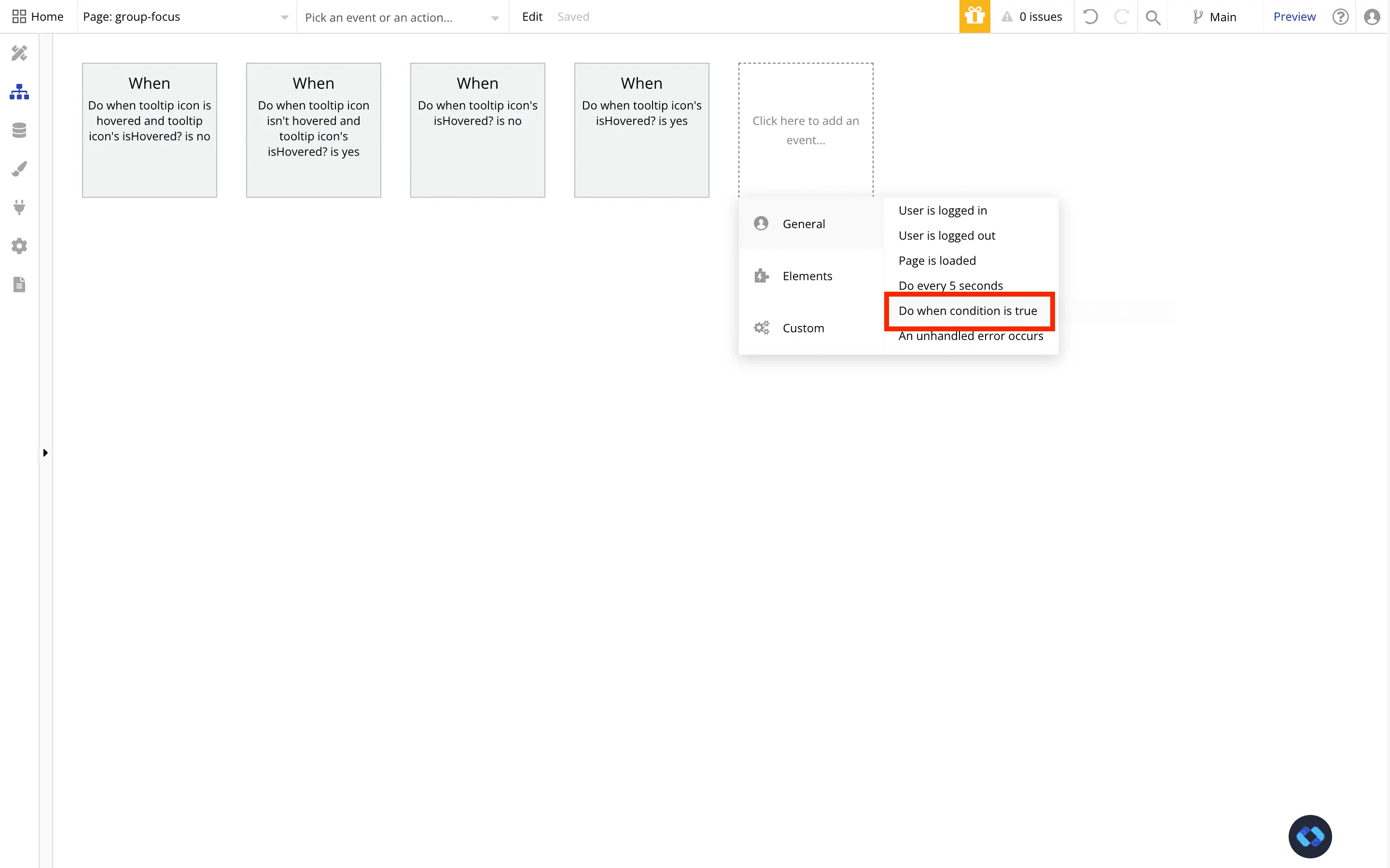 bubble.io do when condition is true workflow