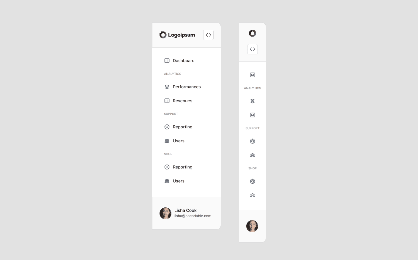 bubble collapsible sidebar