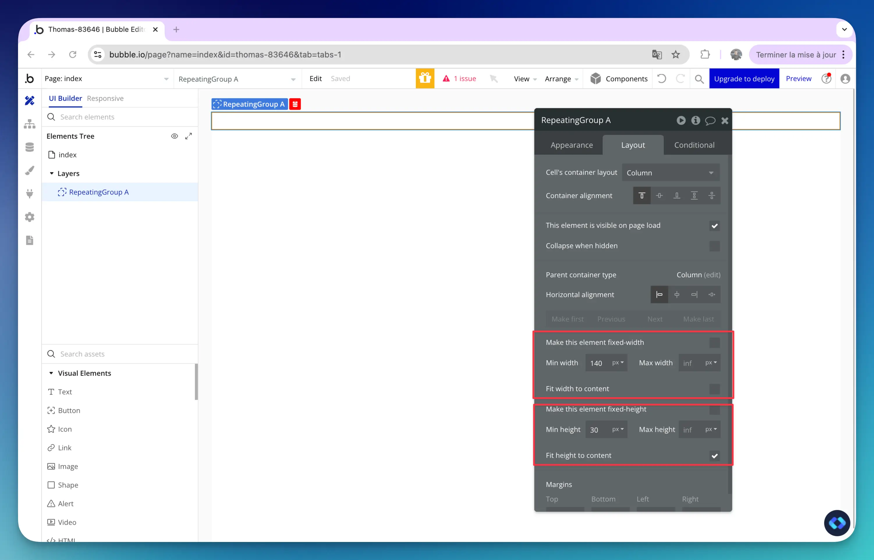 how to make tabs in bubble
