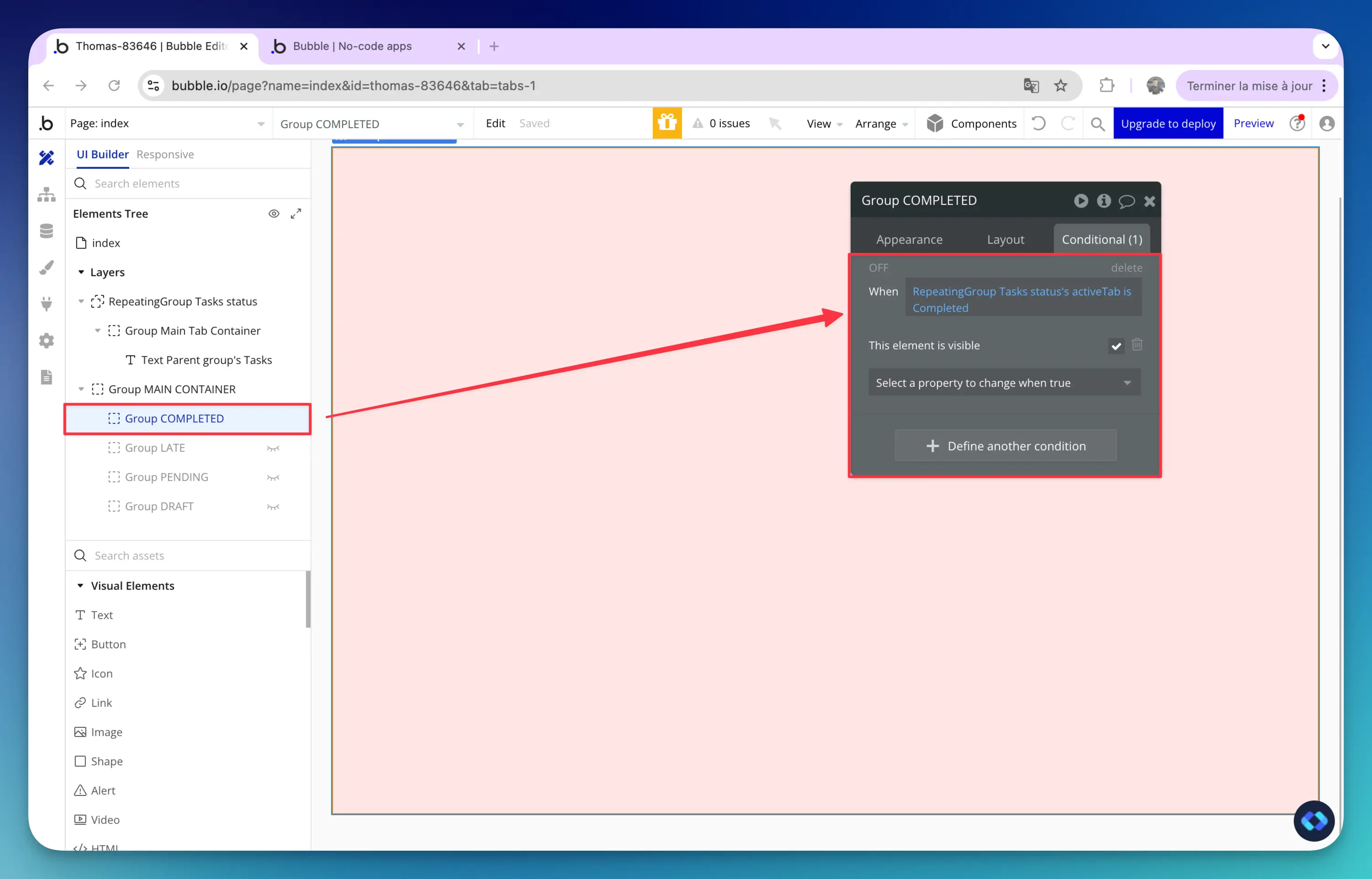 bubble tabs navigation