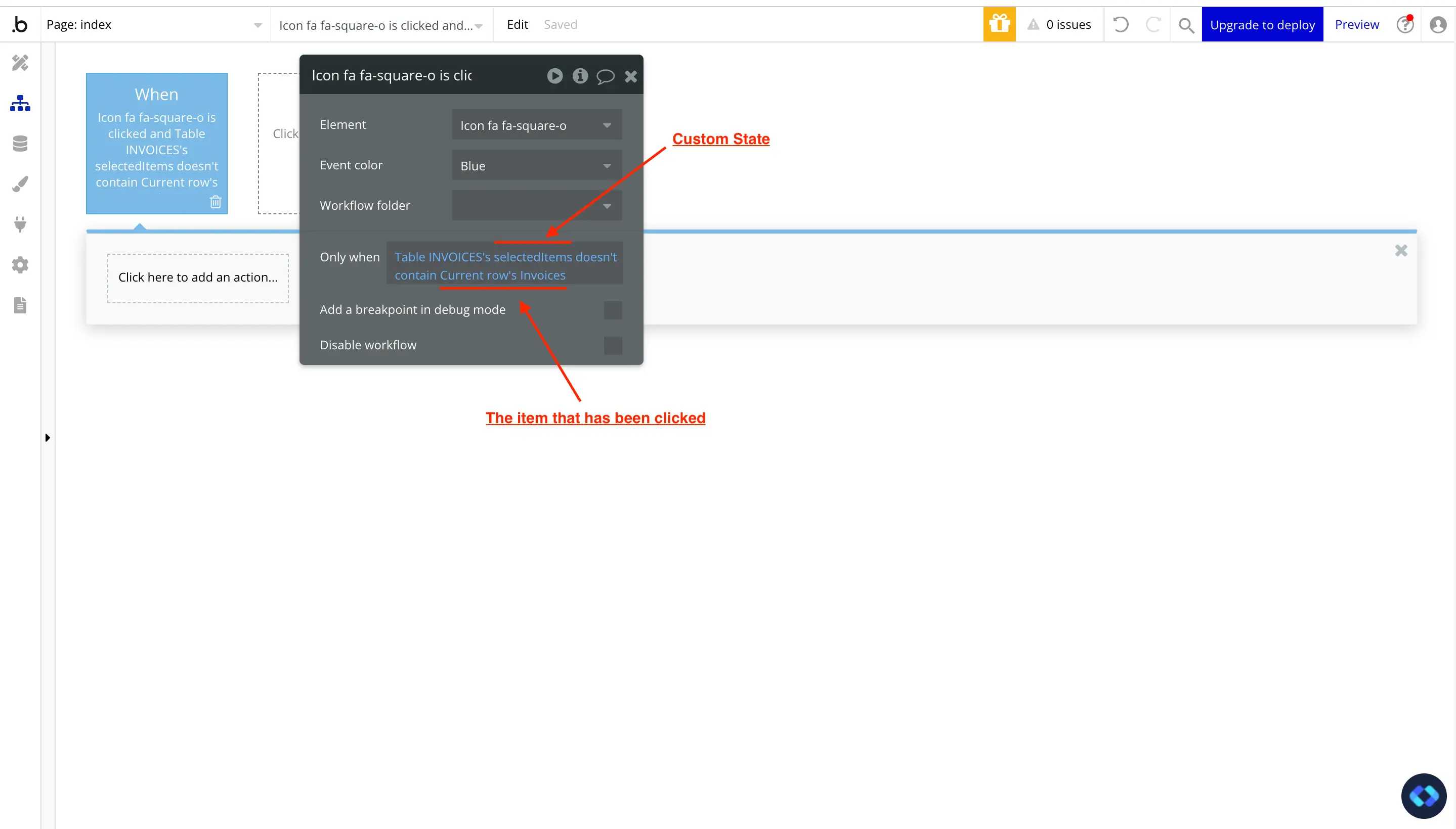 bubble.io checkbox selection